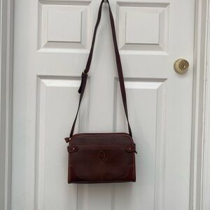 Liz Claiborne Vintage Brown Leather Shoulder Bag